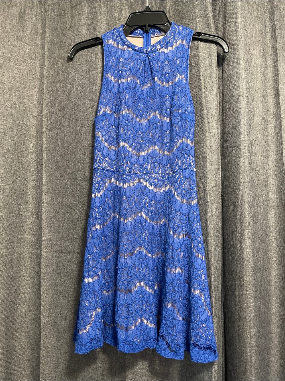 love, Fire Royal Blue Lace A-Line Dress